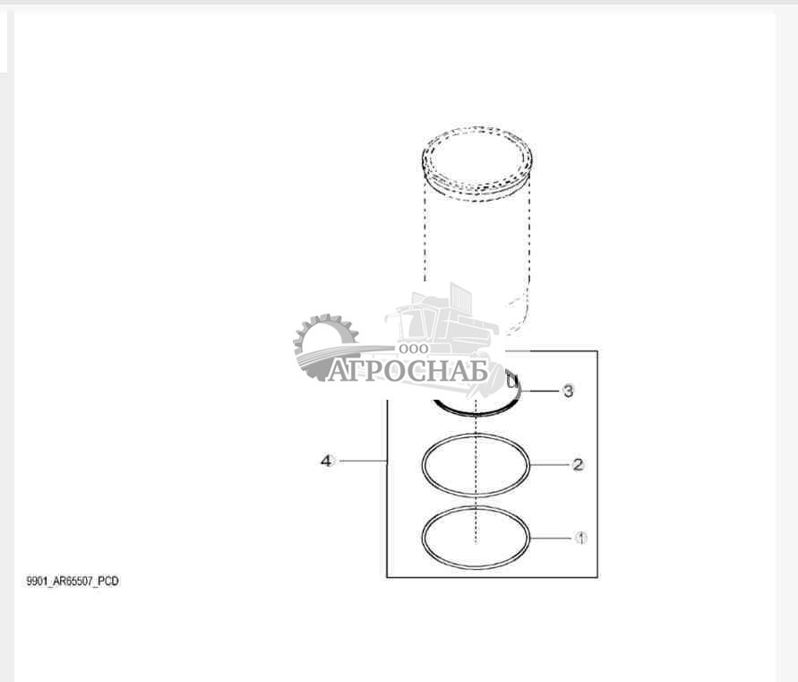 9901 Комплект уплотнительных колец, гильза цилиндра 
